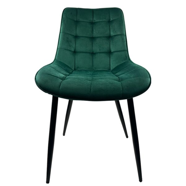 Καρέκλα Τραπεζαρίας ArteLibre BRISA Πράσινο/Μαύρο Βελούδο/Μέταλλο 53x60x85cm