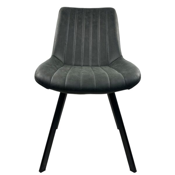 Καρέκλα Τραπεζαρίας ArteLibre MILONGA Γκρι/Μαύρο PU/Μέταλλο 55x61x88cm