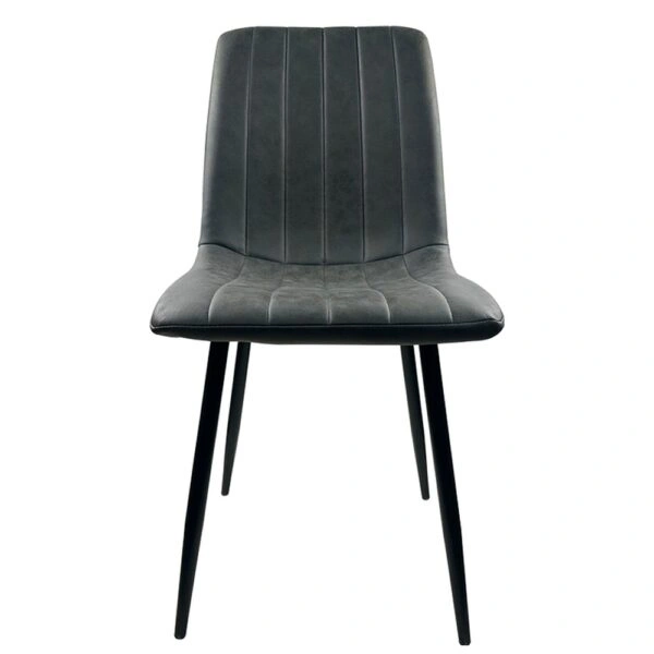 Καρέκλα Τραπεζαρίας ArteLibre YUCARIA Ανθρακί/Μαύρο PU/Μέταλλο 44x55x86cm