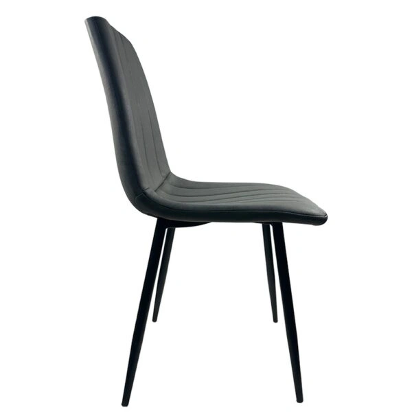 Καρέκλα Τραπεζαρίας ArteLibre YUCARIA Ανθρακί/Μαύρο PU/Μέταλλο 44x55x86cm