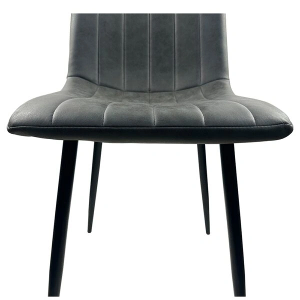 Καρέκλα Τραπεζαρίας ArteLibre YUCARIA Ανθρακί/Μαύρο PU/Μέταλλο 44x55x86cm