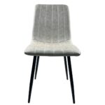 Καρέκλα Τραπεζαρίας ArteLibre YUCARIA Μπεζ/Μαύρο PU/Μέταλλο 44x55x86cm