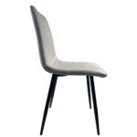 Καρέκλα Τραπεζαρίας ArteLibre YUCARIA Μπεζ/Μαύρο PU/Μέταλλο 44x55x86cm