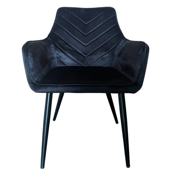 Καρέκλα Τραπεζαρίας ArteLibre FLORITA Μαύρο Βελούδο/Μέταλλο 55x57x84cm