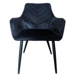 Καρέκλα Τραπεζαρίας ArteLibre FLORITA Μαύρο Βελούδο/Μέταλλο 55x57x84cm