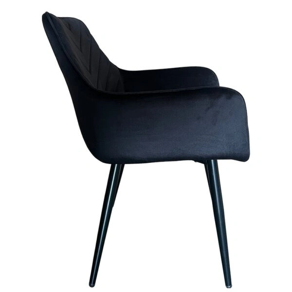 Καρέκλα Τραπεζαρίας ArteLibre FLORITA Μαύρο Βελούδο/Μέταλλο 55x57x84cm