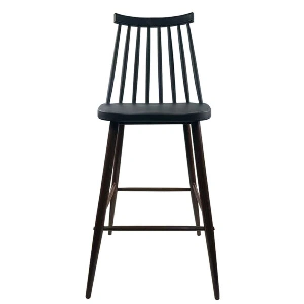 Σκαμπό Bar ArteLibre MARANTA Μαύρο/Καρυδί PP/Μέταλλο 45x46x97cm