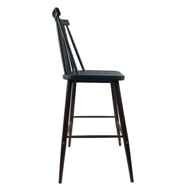 Σκαμπό Bar ArteLibre MARANTA Μαύρο/Καρυδί PP/Μέταλλο 45x46x97cm
