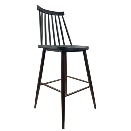 Σκαμπό Bar ArteLibre MARANTA Μαύρο/Καρυδί PP/Μέταλλο 45x46x97cm