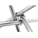 Τραπέζι Τραπεζαρίας ArteLibre PHLAX Διάφανο/Χρώμιο Γυαλί/Μέταλλο Φ120x74cm