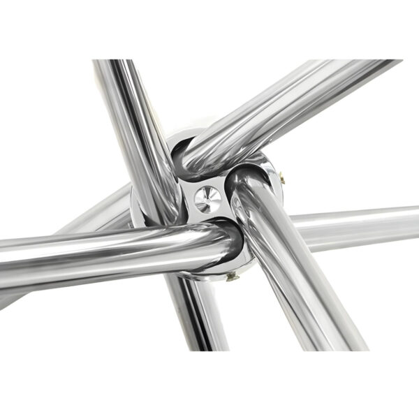 Τραπέζι Τραπεζαρίας ArteLibre PHLAX Διάφανο/Χρώμιο Γυαλί/Μέταλλο Φ120x74cm