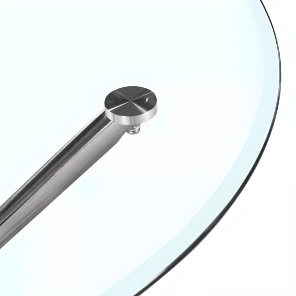 Τραπέζι Τραπεζαρίας ArteLibre PHLAX Διάφανο/Χρώμιο Γυαλί/Μέταλλο Φ120x74cm