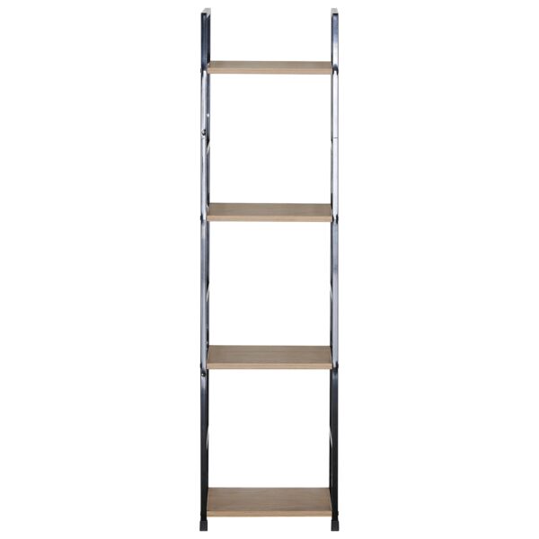 Ραφιέρα ArteLibre DARROW Με 4 Ράφια Δρυς/Μαύρο Μοριοσανίδα/Μέταλλο 29.1x23.5x112cm