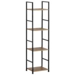 Ραφιέρα ArteLibre DARROW Με 4 Ράφια Δρυς/Μαύρο Μοριοσανίδα/Μέταλλο 29.1x23.5x112cm
