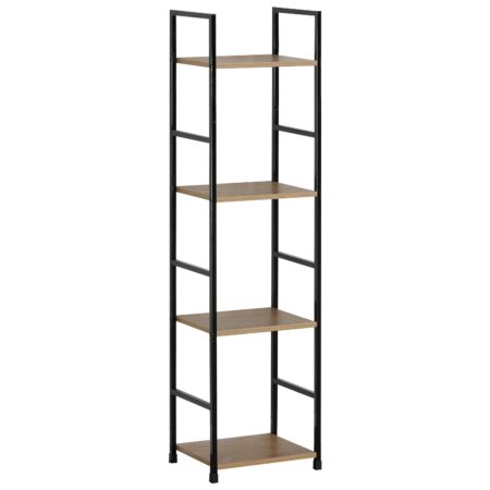 Ραφιέρα ArteLibre DARROW Με 4 Ράφια Δρυς/Μαύρο Μοριοσανίδα/Μέταλλο 29.1x23.5x112cm