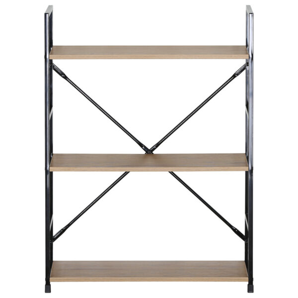 Ραφιέρα ArteLibre DARROW Με 3 Ράφια Δρυς/Μαύρο Μοριοσανίδα/Μέταλλο 58.6x23.5x80cm