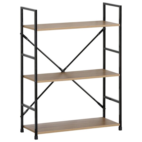 Ραφιέρα ArteLibre DARROW Με 3 Ράφια Δρυς/Μαύρο Μοριοσανίδα/Μέταλλο 58.6x23.5x80cm