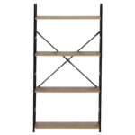 Ραφιέρα ArteLibre DARROW Με 4 Ράφια Δρυς/Μαύρο Μοριοσανίδα/Μέταλλο 58.6x23.5x112cm