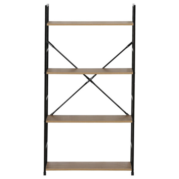 Ραφιέρα ArteLibre DARROW Με 4 Ράφια Δρυς/Μαύρο Μοριοσανίδα/Μέταλλο 58.6x23.5x112cm