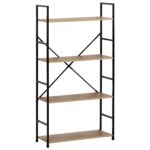 Ραφιέρα ArteLibre DARROW Με 4 Ράφια Δρυς/Μαύρο Μοριοσανίδα/Μέταλλο 58.6x23.5x112cm