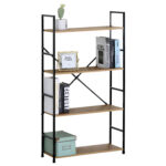 Ραφιέρα ArteLibre DARROW Με 4 Ράφια Δρυς/Μαύρο Μοριοσανίδα/Μέταλλο 58.6x23.5x112cm