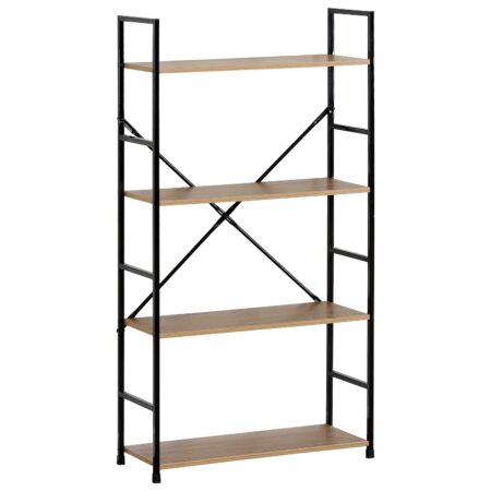 Ραφιέρα ArteLibre DARROW Με 4 Ράφια Δρυς/Μαύρο Μοριοσανίδα/Μέταλλο 58.6x23.5x112cm