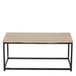 Τραπεζάκι Σαλονιού ArteLibre QUENLEY Δρυς/Μαύρο Μοριοσανίδα/Μέταλλο 90x48x40cm