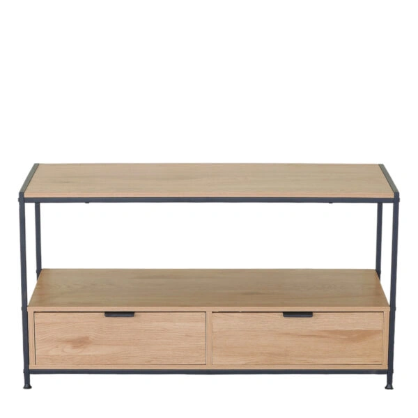 Τραπεζάκι Σαλονιού ArteLibre WEXLEY Δρυς/Μαύρο Μοριοσανίδα/Μέταλλο 100x40x50cm