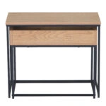 Τραπεζάκι Σαλονιού ArteLibre BELLINGTON Δρυς/Μαύρο Μοριοσανίδα/Μέταλλο 60x30x50/55x30x45cm Σετ 2Τμχ