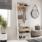 Έπιπλο εισόδου Sciove  σε λευκή-φυσική απόχρωση 70x40x200εκ