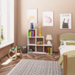 Βιβλιοθήκη Schody σε λευκή απόχρωση 105.5x29.2x107εκ