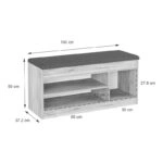 Έπιπλο εισόδου- σκαμπό- παπουτσοθήκη Oriental  σε oak απόχρωση 100x37.2x50εκ