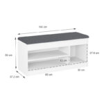 Έπιπλο εισόδου- σκαμπό- παπουτσοθήκη Oriental σε λευκή απόχρωση 100x37.2x50εκ