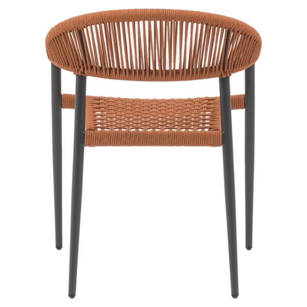 Πολυθρόνα Freiburg αλουμίνιο μαύρο-σχοινί φυσικό-κεραμιδί