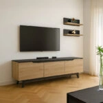 Σύνθετο σαλονιού Kasia  σε μαύρο μαρμάρου-sonoma απόχρωση 180x35x48.5εκ