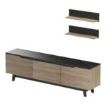 Σύνθετο σαλονιού Kasia  σε μαύρο μαρμάρου-sonoma απόχρωση 180x35x48.5εκ