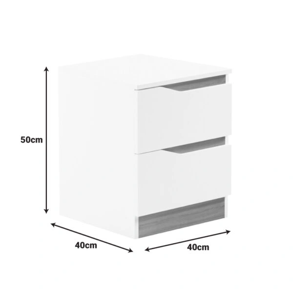 Κομοδίνο Verena  σε λευκή-sonoma απόχρωση 40x40x50εκ