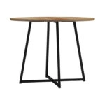 Τραπέζι Sarah Ι  oak- μαύρα μεταλλικά πόδια Φ100x76εκ
