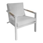Artekko Alu Πολυθρόνα Αλουμινίου Με Λευκά Μαξιλάρια (70x95x76)cm