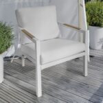 Artekko Alu Πολυθρόνα Αλουμινίου Με Λευκά Μαξιλάρια (70x95x76)cm