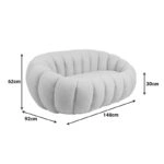 Καναπές 2θέσιος Yannick  μπουκλέ ύφασμα σε μπεζ απόχρωση 148x92x62εκ