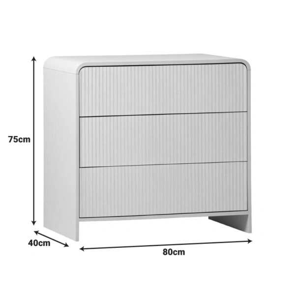 Συρταριέρα Zeplen  MDF σε λευκή απόχρωση 80x40x75εκ