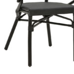 Πολυθρόνα Isaia μαύρο αλουμίνιο-textilene μαύρο 57x57x83εκ