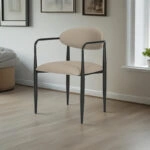 Πολυθρόνα Kalone  pu σε γκρι-μπεζ απόχρωση 56x55x78εκ