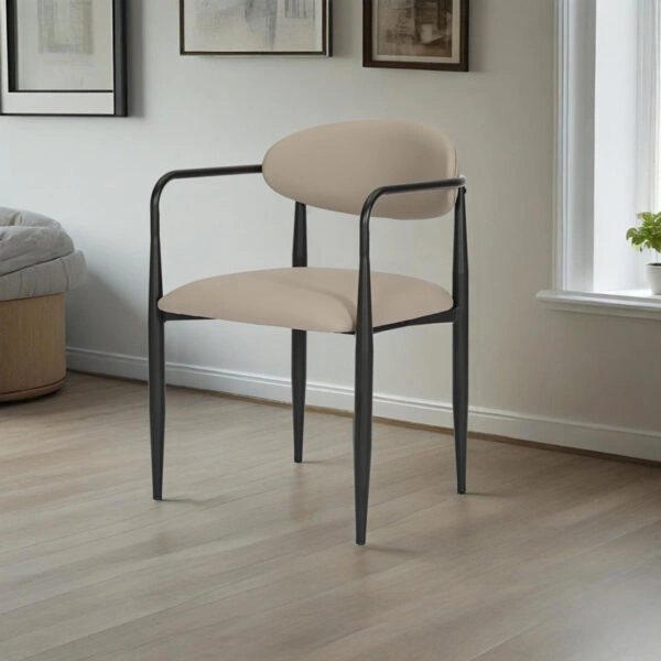 Πολυθρόνα Kalone  pu σε γκρι-μπεζ απόχρωση 56x55x78εκ