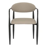 Πολυθρόνα Kalone  pu σε γκρι-μπεζ απόχρωση 56x55x78εκ