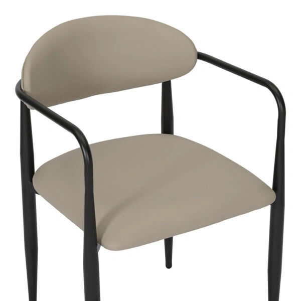 Πολυθρόνα Kalone  pu σε γκρι-μπεζ απόχρωση 56x55x78εκ