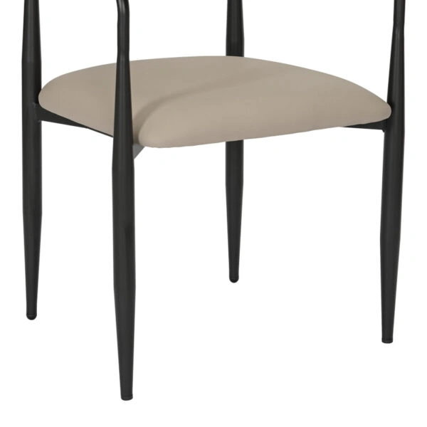 Πολυθρόνα Kalone  pu σε γκρι-μπεζ απόχρωση 56x55x78εκ