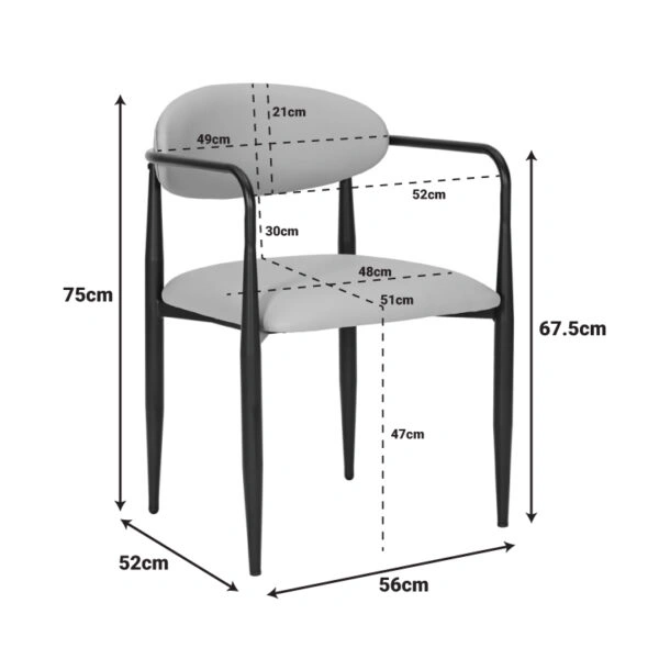 Πολυθρόνα Kalone  pu σε γκρι-μπεζ απόχρωση 56x55x78εκ