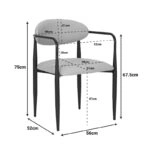 Πολυθρόνα Kalone  ύφασμα σε ανθρακί απόχρωση 56x55x78εκ